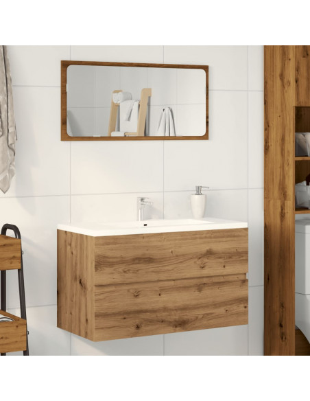 Mobile Lavabo Rovere Artigianale 90x38,5x45 cm in Truciolato
