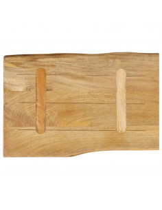 Piano per Tavolo 60x40x3,8cm Bordi Vivi in Legno Massello Mango