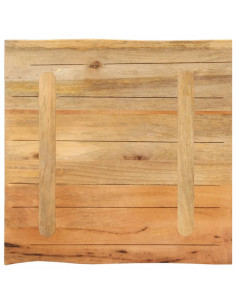 Piano per Tavolo 60x60x3,8cm Bordi Vivi in Legno Massello Mango