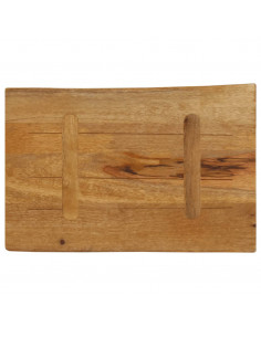 Piano per Tavolo 70x40x3,8cm Bordi Vivi in Legno Massello Mango