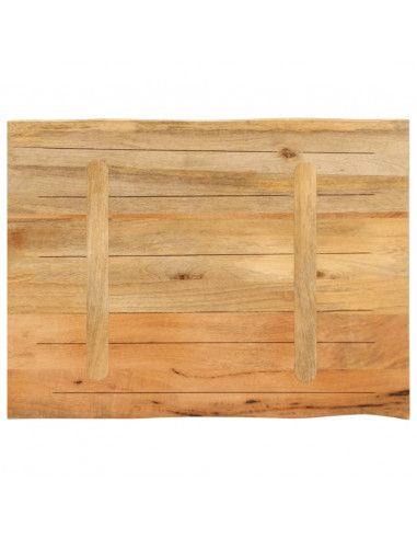 Piano per Tavolo 70x60x2,5cm Bordi Vivi in Legno Massello Mango