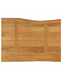 Piano per Tavolo 70x60x3,8cm Bordi Vivi in Legno Massello Mango