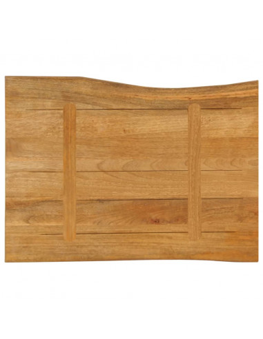 Piano per Tavolo 70x60x3,8cm Bordi Vivi in Legno Massello Mango