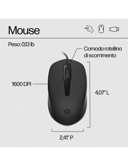 HP Tastiera e mouse 150 Wired