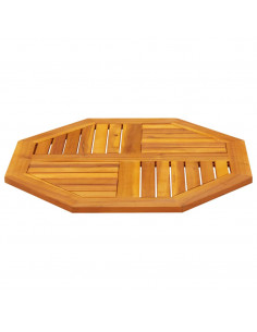 Piano per Tavolo 70x70x2 cm Ottagonale Legno Massello di Acacia