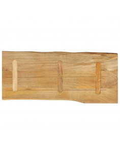 Piano per Tavolo 80x40x3,8cm Bordi Vivi in Legno Massello Mango