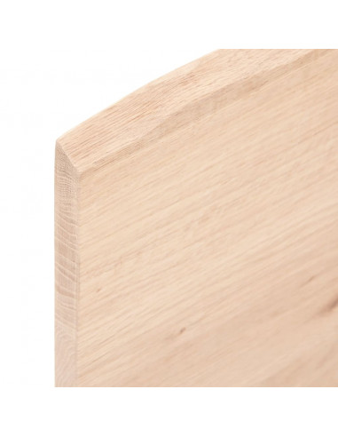 Piano per Tavolo 80x50x2 cm in Rovere Non Trattato Bordi Vivi
