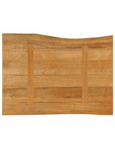 Piano per Tavolo 80x60x2,5cm Bordi Vivi in Legno Massello Mango