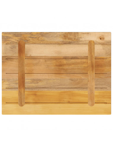 Piano per Tavolo 80x60x2,5cm Rettangolare Legno di Mango Grezzo