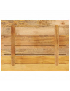 Piano per Tavolo 80x70x1,5cm Rettangolare Legno di Mango Grezzo