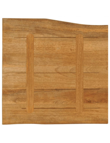Piano per Tavolo 80x80x2,5cm Bordi Vivi in Legno Massello Mango