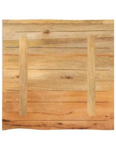 Piano per Tavolo 80x80x2,5cm Bordi Vivi in Legno Massello Mango