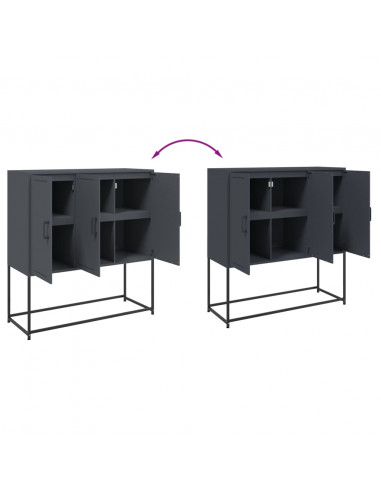 Credenza Antracite 100,5x39x107 cm in Acciaio