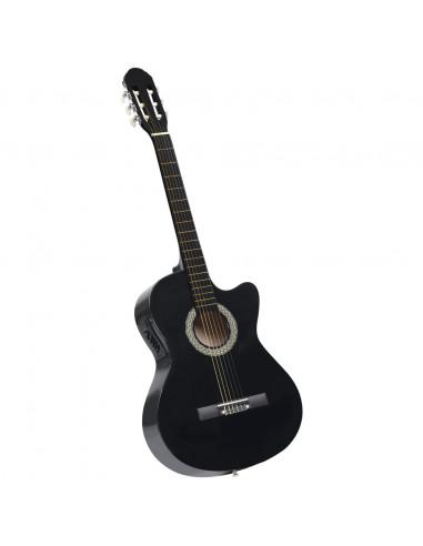 Chitarra Classica Western con Equalizzatore e 6 Corde Nera