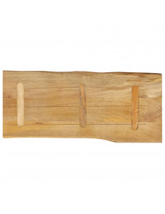 Piano per Tavolo 90x40x3,8cm Bordi Vivi in Legno Massello Mango