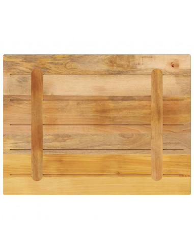Piano per Tavolo 90x60x1,5cm Rettangolare Legno di Mango Grezzo