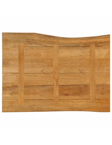 Piano per Tavolo 90x60x2,5cm Bordi Vivi in Legno Massello Mango