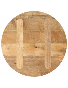 Piano per Tavolo Ø 40x2,5cm Rotondo in Legno Massello di Mango