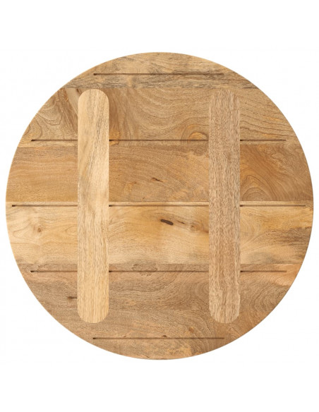 Piano per Tavolo Ø 40x3,8 cm Rotondo in Legno Massello di Mango