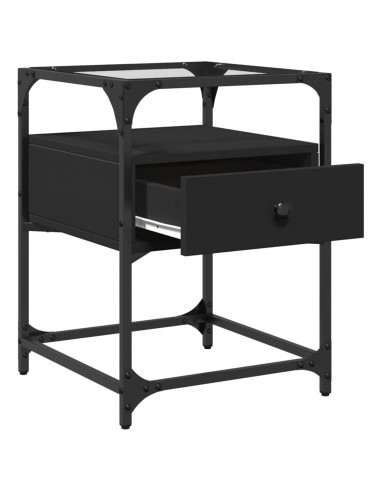 Comodini 2 pz Neri 40x40x55 cm in Legno Multistrato