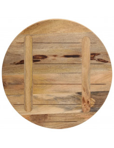 Piano per Tavolo Ø 50x1,5cm Rotondo Legno Massello Grezzo Mango