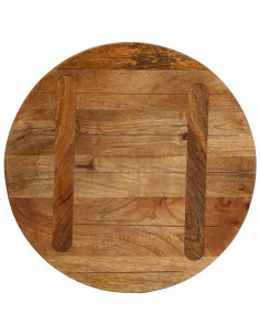 Piano per Tavolo Ø 50x2,5cm Rotondo in Legno Massello di Mango