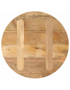 Piano per Tavolo Ø 50x3,8 cm Rotondo in Legno Massello di Mango