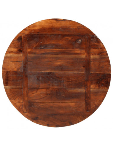 Piano per Tavolo Ø 70x1,5 cm Rotondo Legno Massello di Recupero