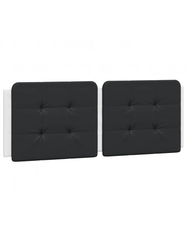 Giroletto con Testiera Nero e Bianco 140x200 cm in Similpelle