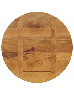 Piano per Tavolo Ø 70x2,5cm Rotondo in Legno Massello di Mango