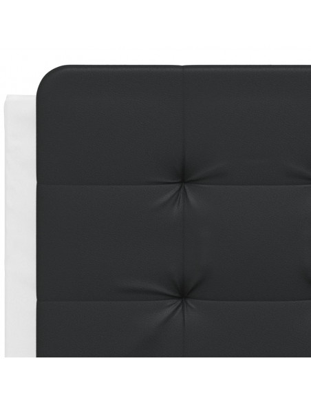 Giroletto con Testiera Nero e Bianco 140x200 cm in Similpelle