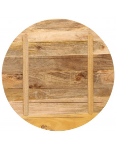 Piano per Tavolo Ø 70x2,5cm Rotondo Legno Massello Grezzo Mango