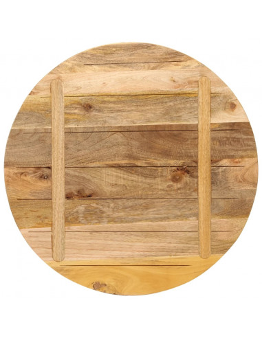 Piano per Tavolo Ø 70x2,5cm Rotondo Legno Massello Grezzo Mango
