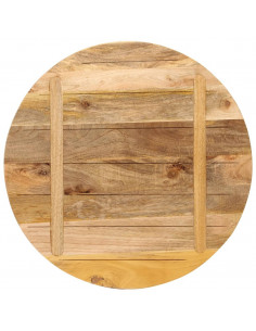 Piano per Tavolo Ø 70x3,8cm Rotondo Legno Massello Grezzo Mango
