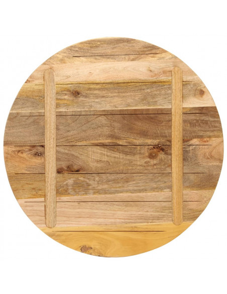 Piano per Tavolo Ø 70x3,8cm Rotondo Legno Massello Grezzo Mango