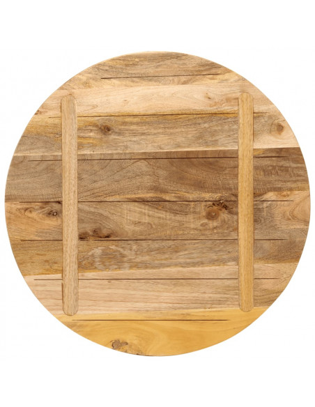 Piano per Tavolo Ø 80x3,8cm Rotondo Legno Massello Grezzo Mango
