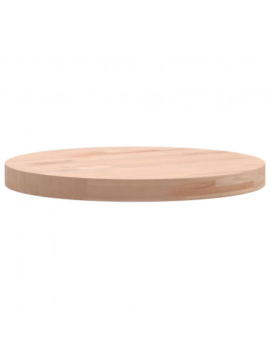 Piano per Tavolo Ø30x2,5 cm Rotondo in Legno Massello di Faggio