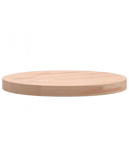 Piano per Tavolo Ø30x2,5 cm Rotondo in Legno Massello di Faggio