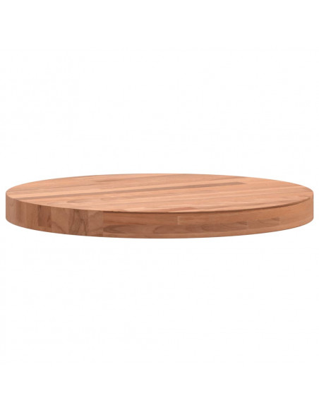 Piano per Tavolo Ø30x2,5 cm Rotondo in Legno Massello di Faggio