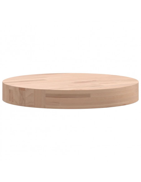 Piano per Tavolo Ø30x4 cm Rotondo in Legno Massello di Faggio