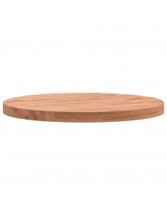 Piano per Tavolo Ø40x2,5 cm Rotondo in Legno Massello di Faggio