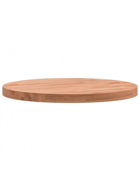 Piano per Tavolo Ø40x2,5 cm Rotondo in Legno Massello di Faggio