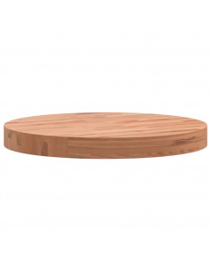 Piano per Tavolo Ø40x4 cm Rotondo in Legno Massello di Faggio