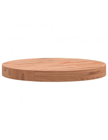 Piano per Tavolo Ø40x4 cm Rotondo in Legno Massello di Faggio