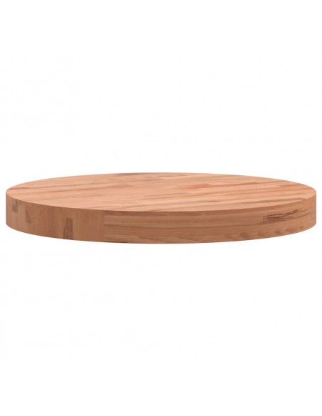 Piano per Tavolo Ø40x4 cm Rotondo in Legno Massello di Faggio
