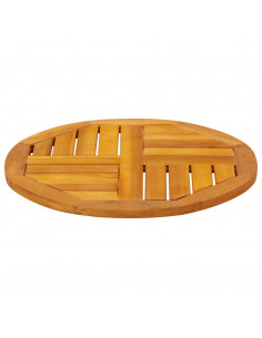 Piano per Tavolo Ø50x2 cm Rotondo in Legno Massello di Acacia