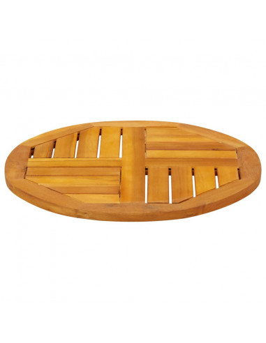 Piano per Tavolo Ø50x2 cm Rotondo in Legno Massello di Acacia