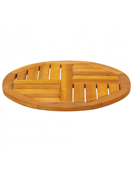 Piano per Tavolo Ø50x2 cm Rotondo in Legno Massello di Acacia