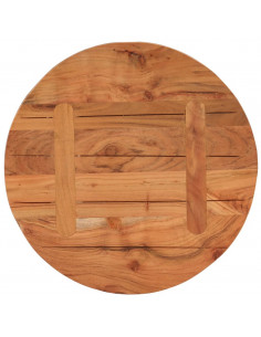 Piano per Tavolo Ø50x2,5 cm Rotondo in Legno Massello di Acacia