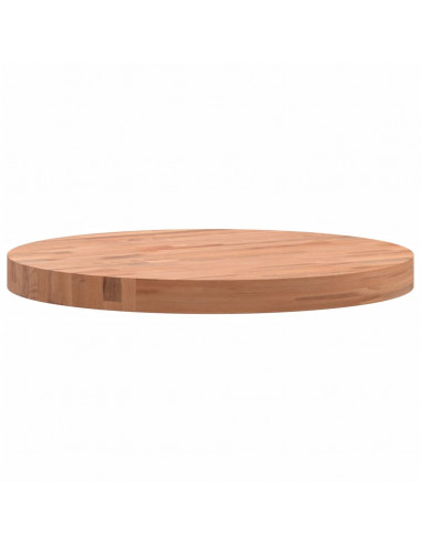 Piano per Tavolo Ø50x4 cm Rotondo in Legno Massello di Faggio